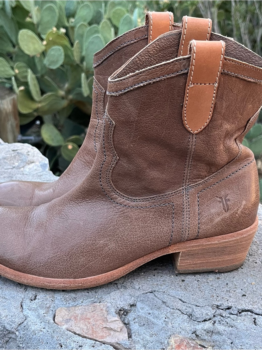 Frye Pecan light brown Brown Leather Ankle Booties